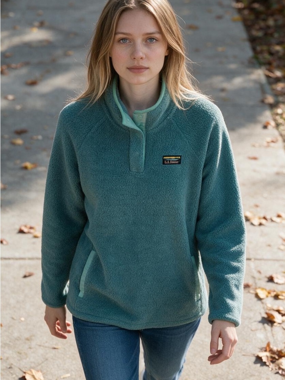 L.L.BEAN COZY SHERPA QUARTER SNAP FLEECE PULLOVER SWEATSHIRT WARM COZY SMALL